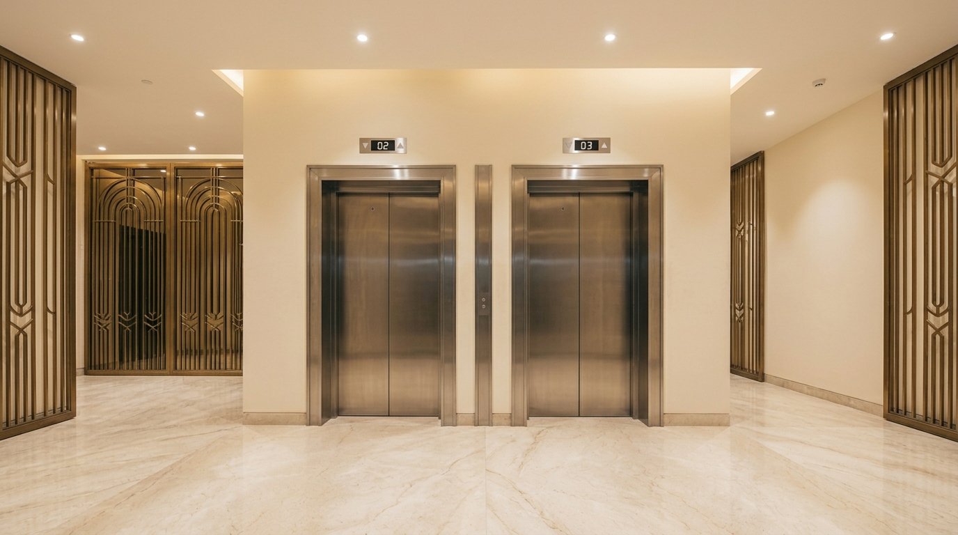 Modern elevator lobby