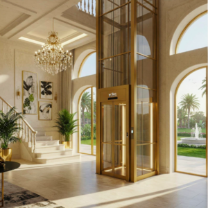 Modern home elevator installed in a contemporary Indian villa