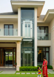 Elevator installation in an existing residential building in India